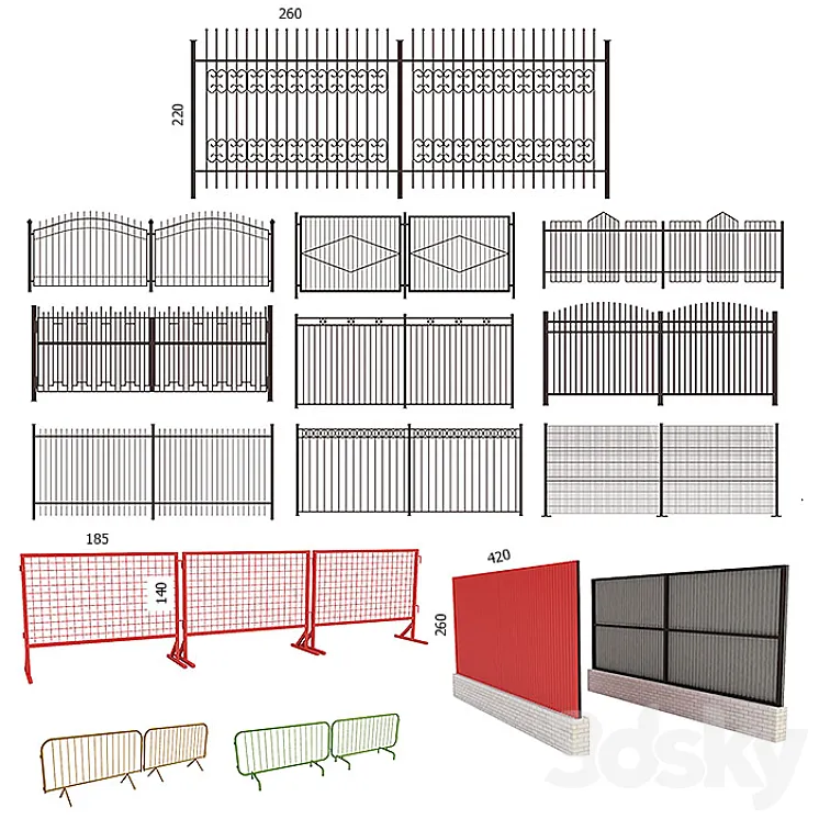 Fences barriers 3DS Max