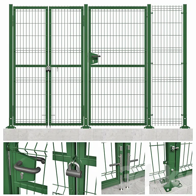 Fencing system (3d panels) 3ds Max