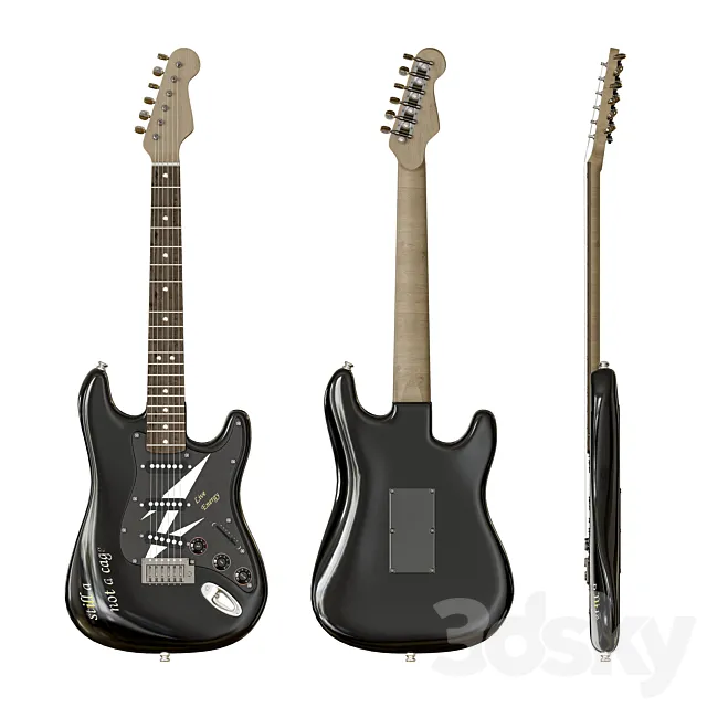 Fender Deluxe Strat RW BLK 3DS Max Model