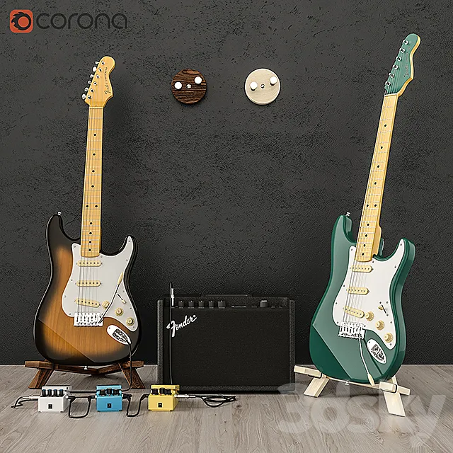 Fender guitar set 3DSMax File