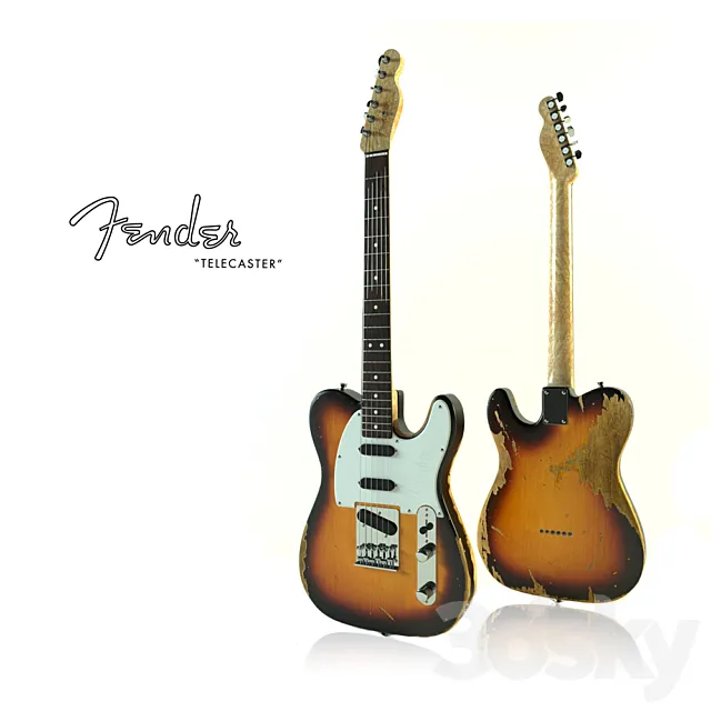 Fender Telecaster Used Corona 3DS Max Model