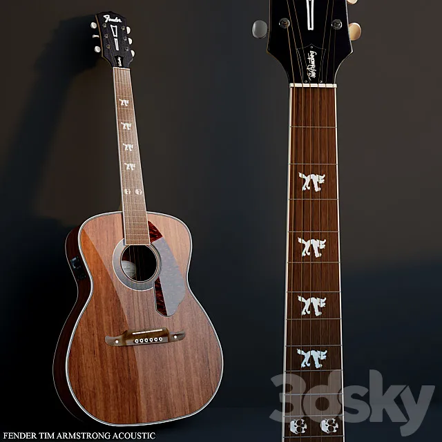 FENDER TIM ARMSTRONG ACOUSTIC 3DS Max Model