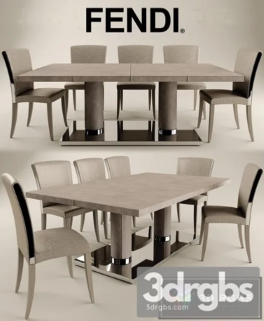 Fendi Bernini Elisa Table and Chair 3dsmax Download