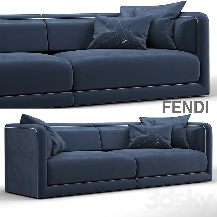 Fendi Casa Conrad Maxi Sofa Blue 3DS Max