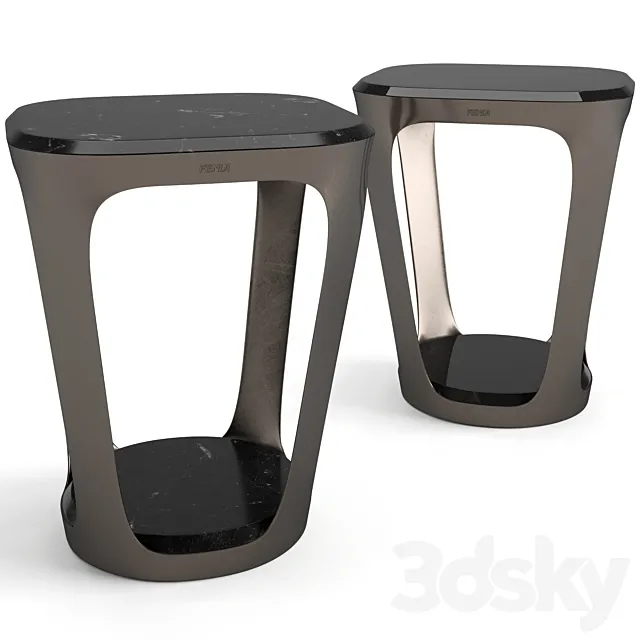 Fendi Casa Pierre coffee tables set 3ds Max