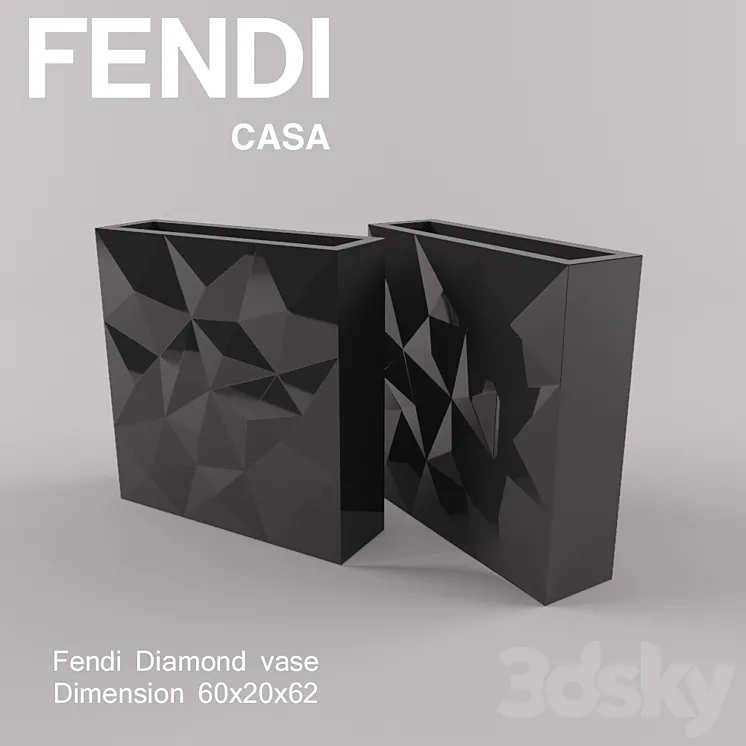 Fendi Diamond Vase 3DS Max