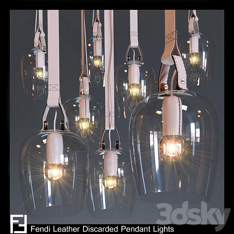 Fendi Leather Discarded Pendant Lights 3DS Max