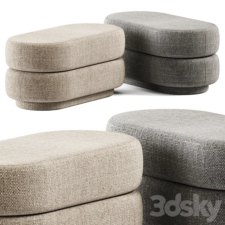 Ferm Living Pouf Oval Faded 3DS Max Model