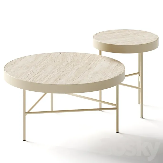 Ferm Living Travertine Coffee Tables 3DS Max Model