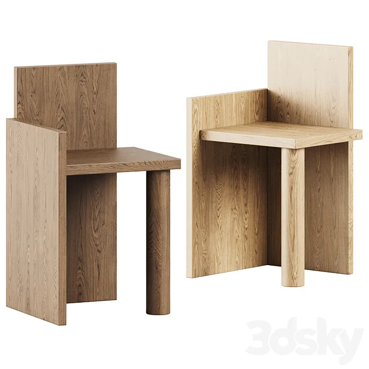 Ferm Living Uta Piece Chair \/ Wooden Chair 3DS Max Model