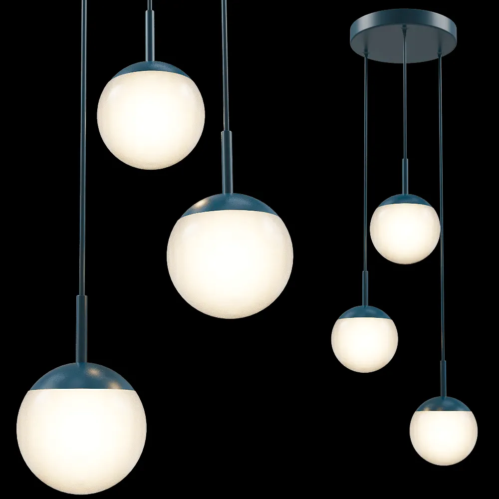Fermob – Pendant lamp triple Mooon 3ds Max