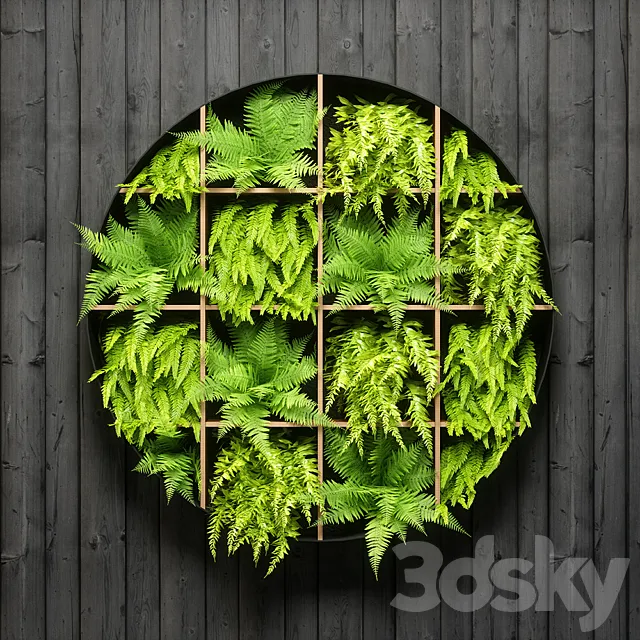 fern wall panel 3ds Max