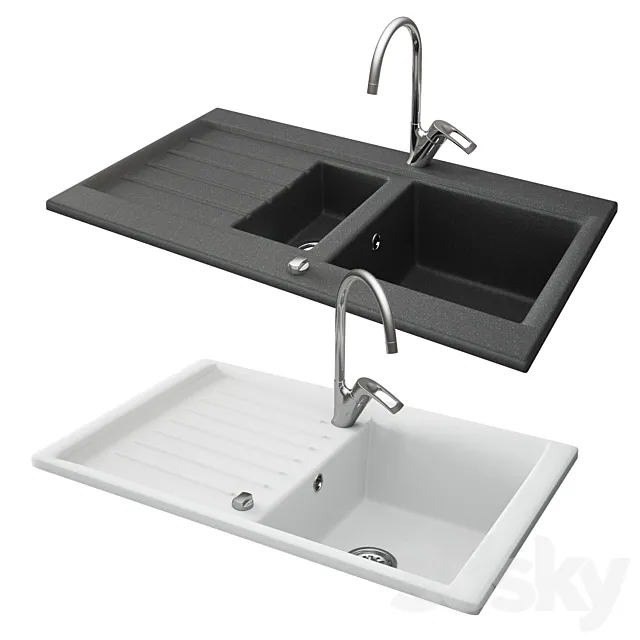 Ferro kitchen sinks 3ds Max