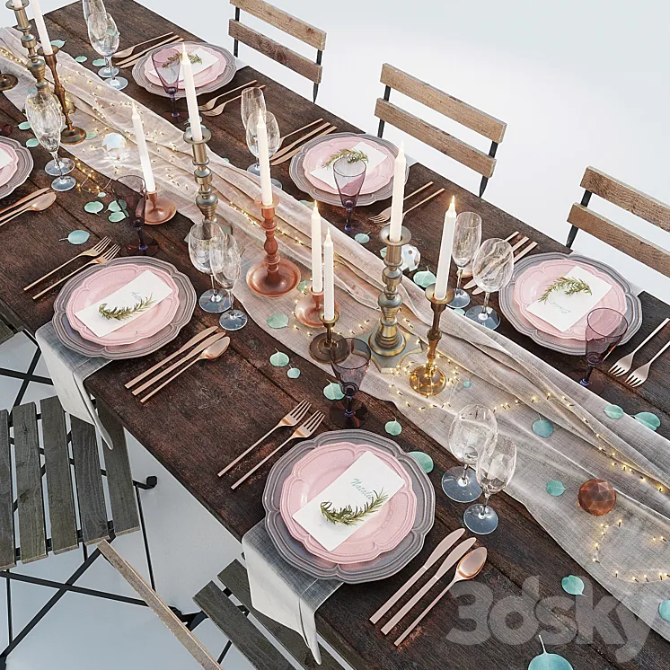 Festive table setting 3DS Max