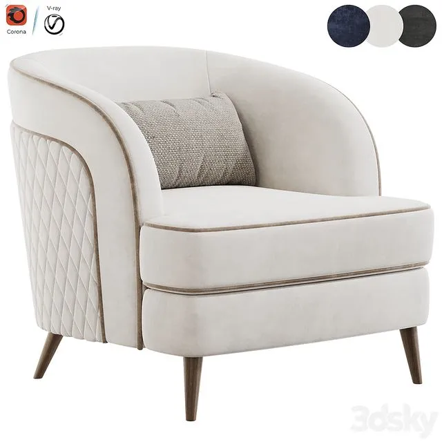 FH 7272 Boston Arm Chairs Pair 3dsMax Model