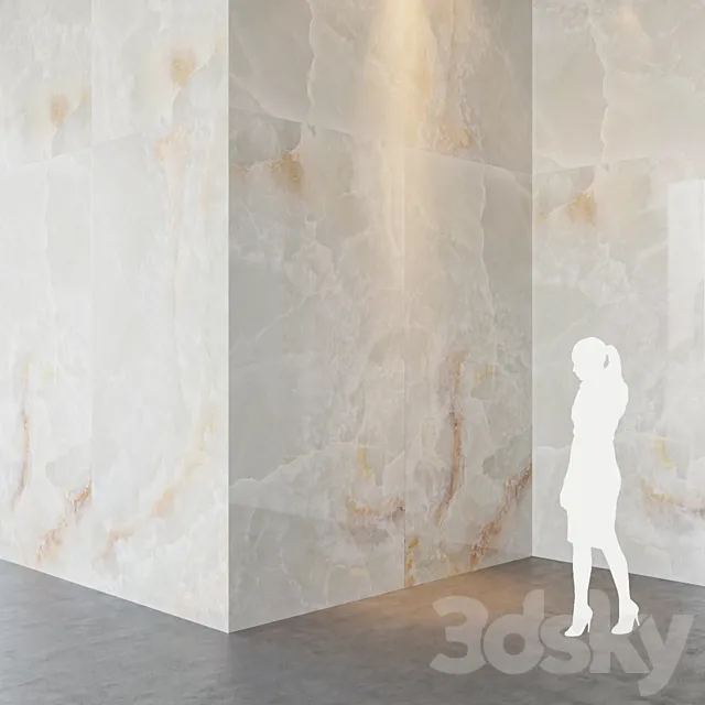 Fiandre Precious Stones WHITE ONIX 300×150 cm onyx slab Tile Set 3ds Max