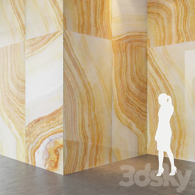 Fiandre Precious Stones YELLOW ONIX 300×150 cm onyx slab Tile Set 3DS Max Model