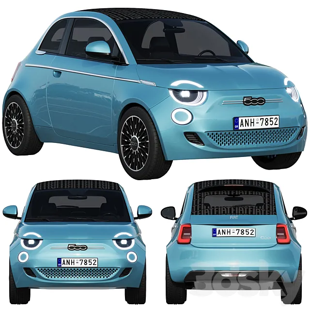 Fiat 500 La Prima 2021 3DS Max Model