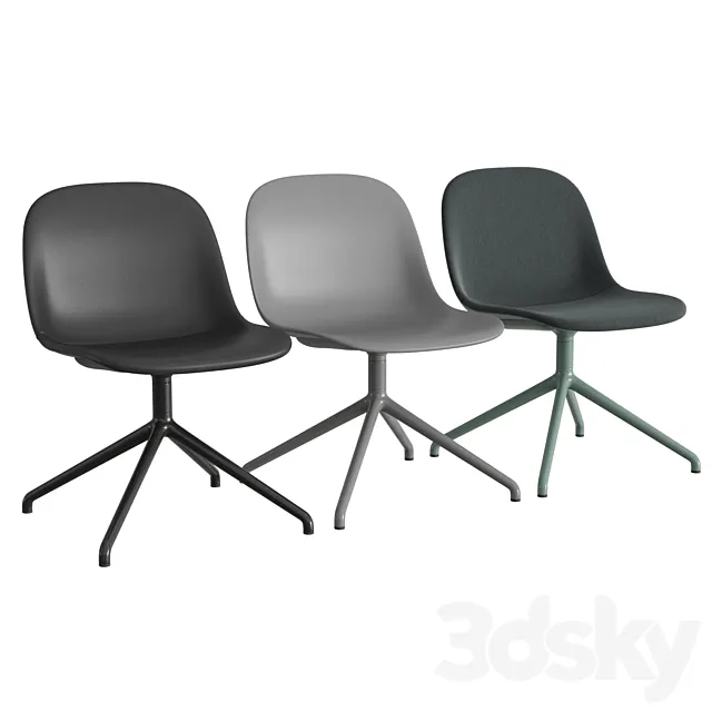 Fiber Side Chair Swivel Base 3DS Max Model