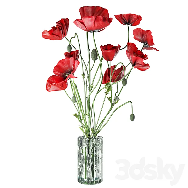 Field Poppies in a Vase 3ds Max