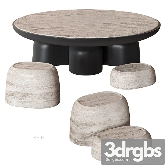 Fifih coffee table travertine homme?s