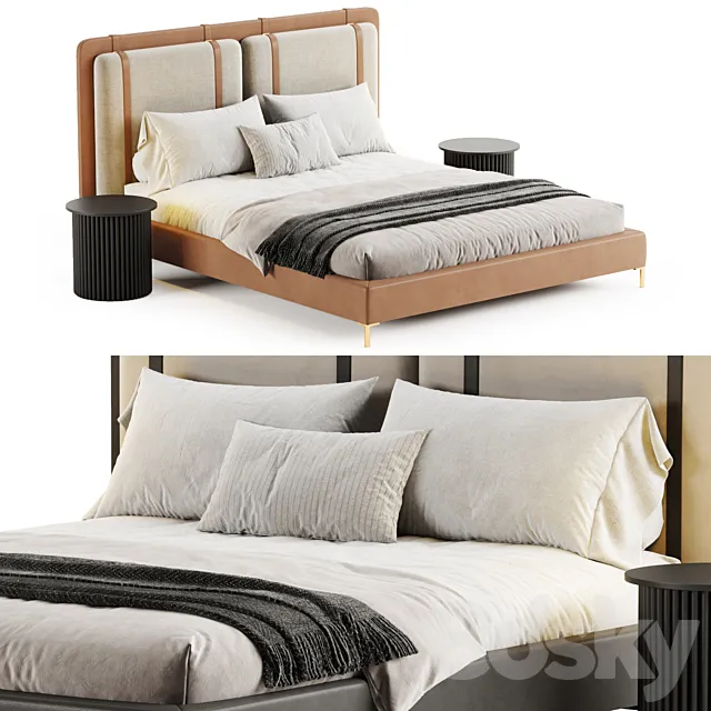 Figaro Headboard bed 3ds Max