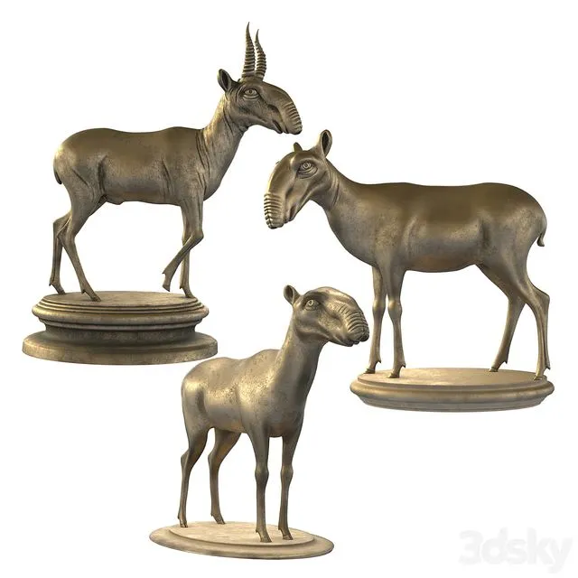 Figures of saigas 3dsMax Model