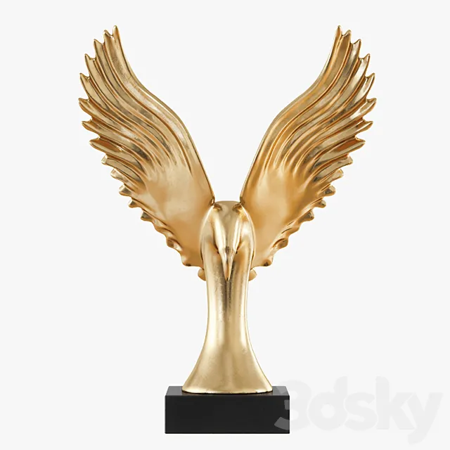 Figurine Gold Eagle Wing 3DS Max Model