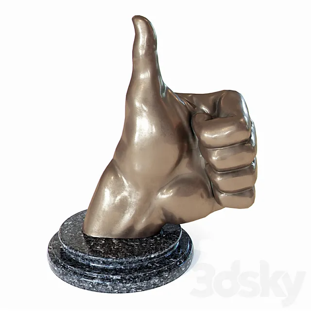 Figurine of the bronze hand 3DS Max Model