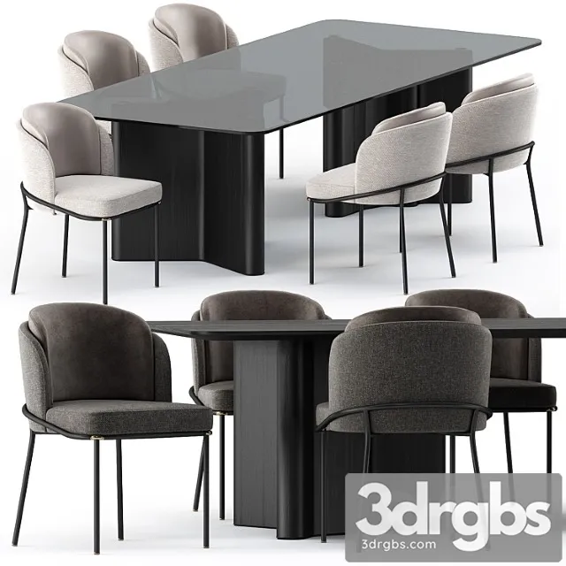 Fil noir chair and lou dining table by minotti