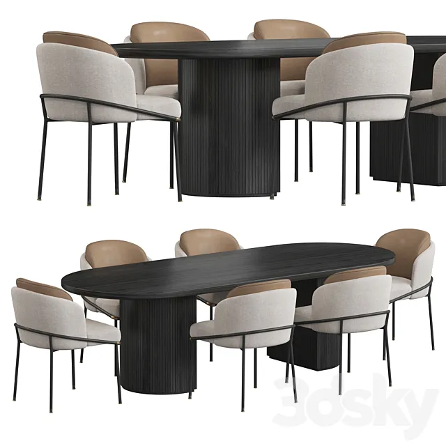 Fil Noir Gubi Moon Dining Table 3DS Max Model