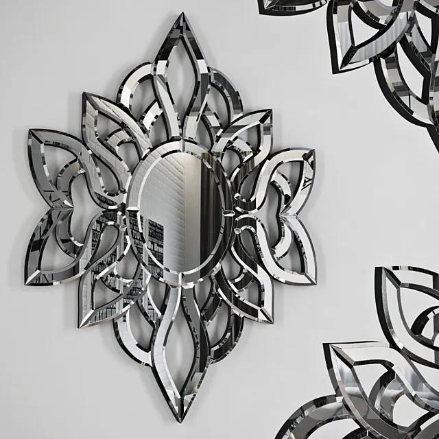 Filigree Flower Mirror 3DS Max Model