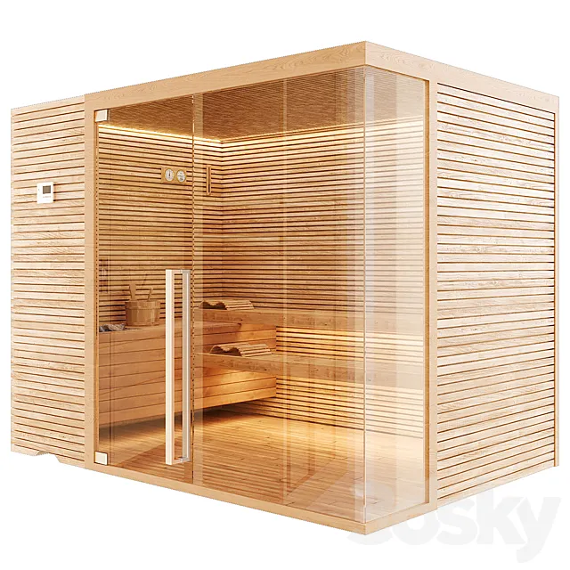 Finnish bath sauna steam room 3ds Max