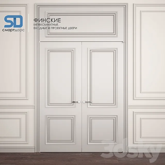 Finnish doors with wall decor 3DSMax File
