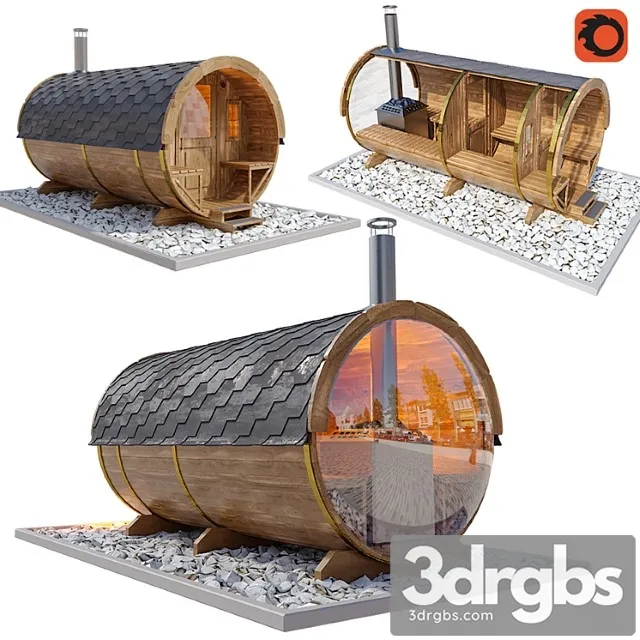 Finnish Outdoor Barrel Sauna 3dsmax Download