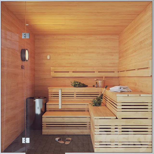 Finnish Sauna 3 3DS Max Model