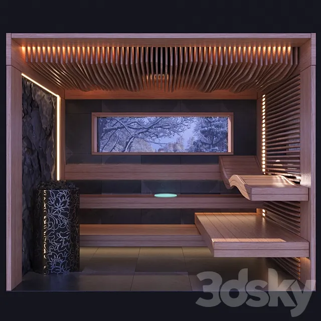 Finnish sauna 3ds Max