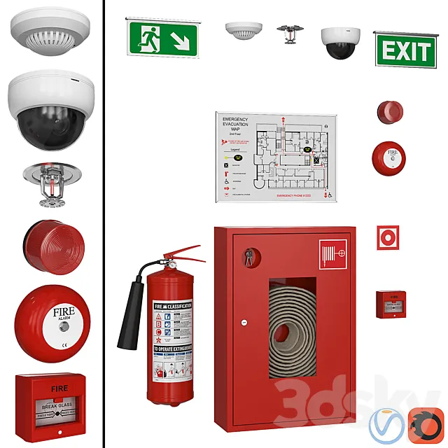 Fire Fighting System 3DS Max Model