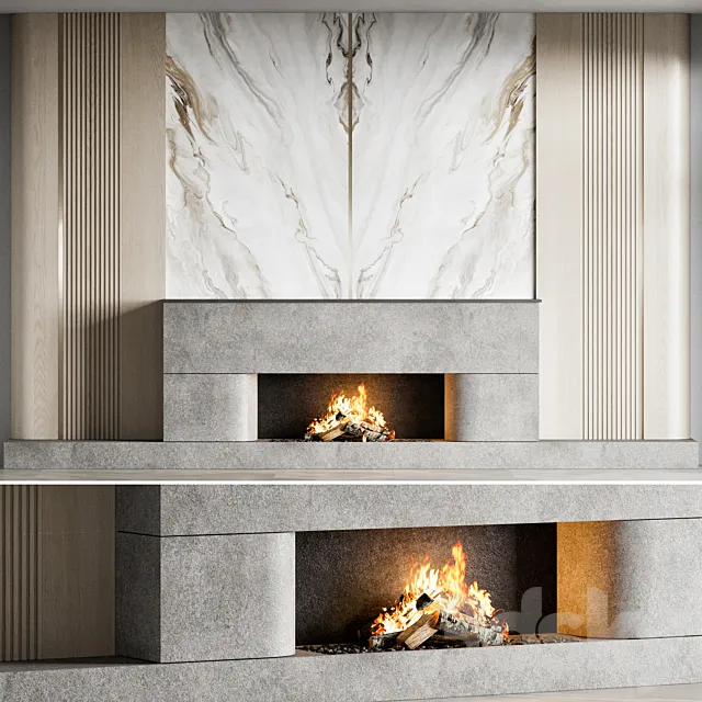 fire place 16 3DS Max Model