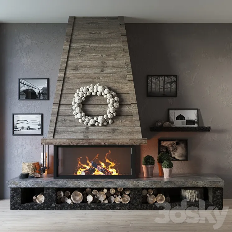 fireplace 3DS Max