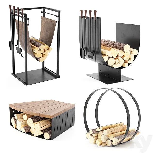 Fireplace Accessories set 03 3ds Max