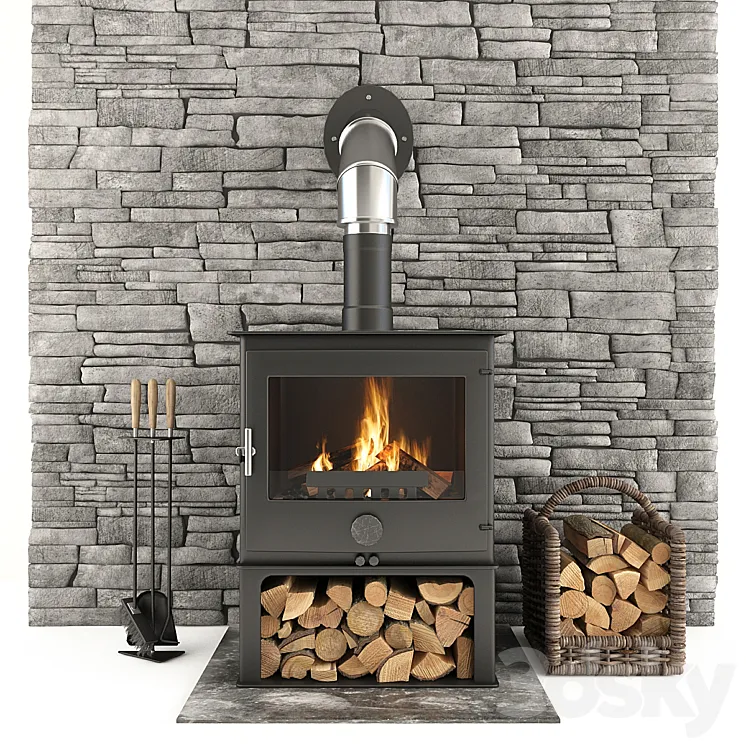 Fireplace and accessories 3DS Max