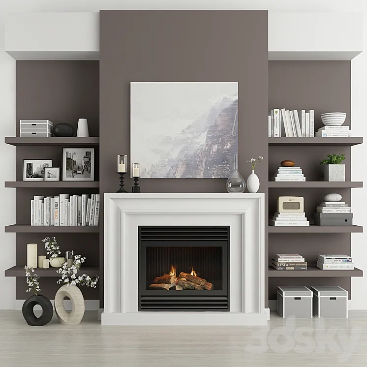Fireplace and decor 19 3DS Max