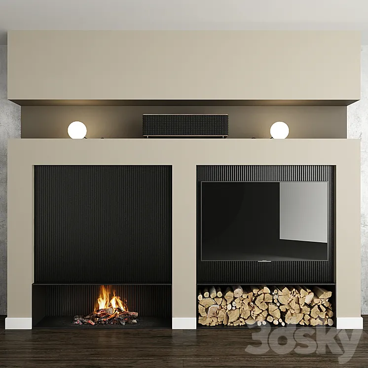 Fireplace and decor 27 3DS Max