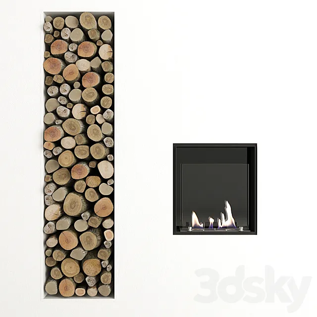 Fireplace and decor by Antonio Lupi 3DSMax File