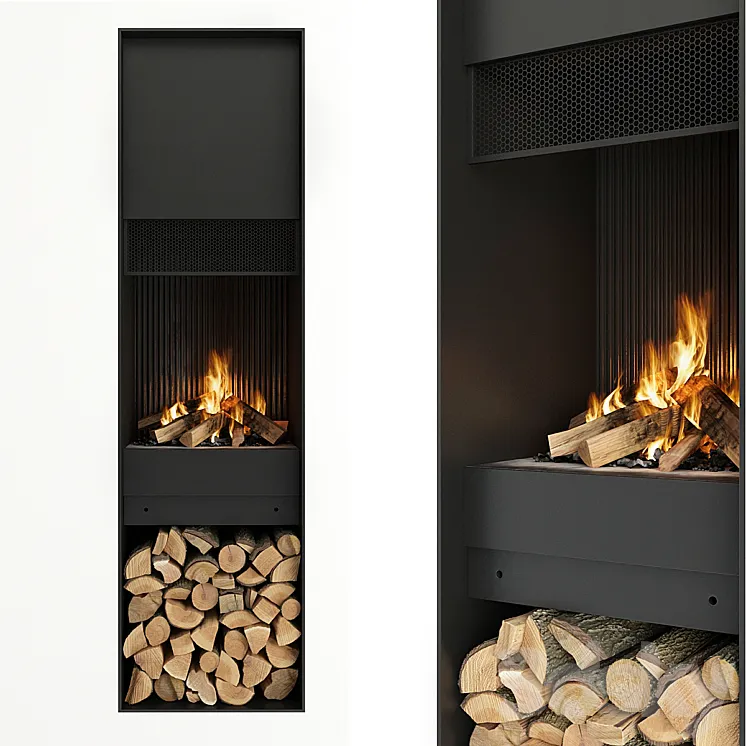 Fireplace and firewood 3DS Max