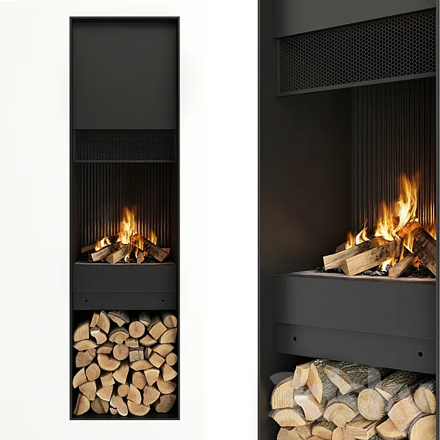 Fireplace and firewood 3DSMax File