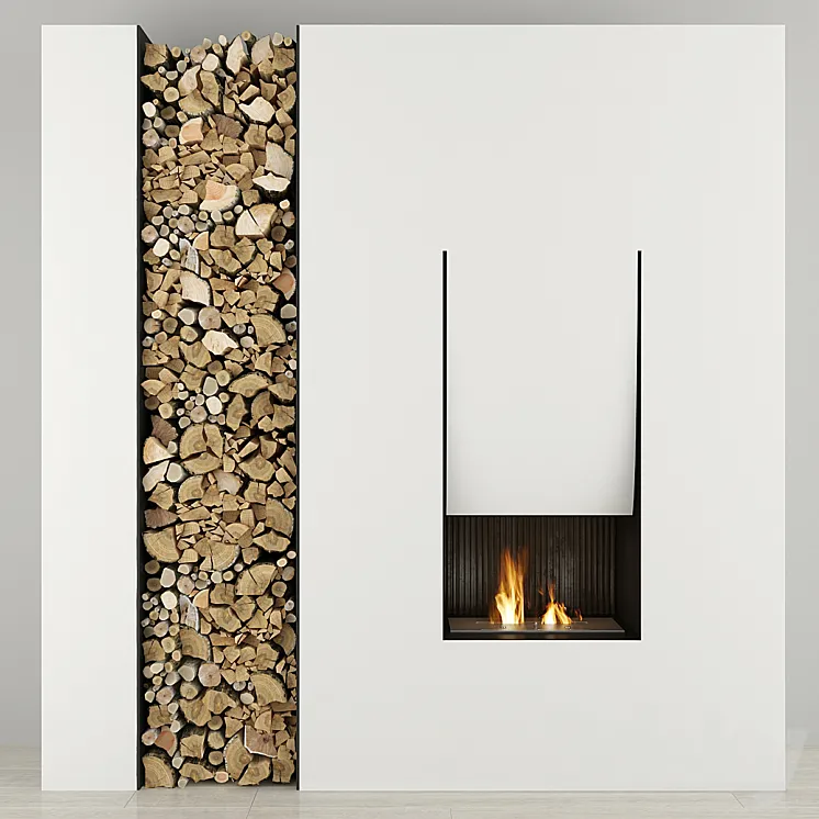 Fireplace and firewood Antoniolupi 3DS Max
