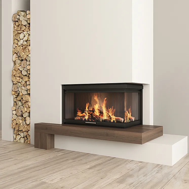 Fireplace and firewood2 3DS Max