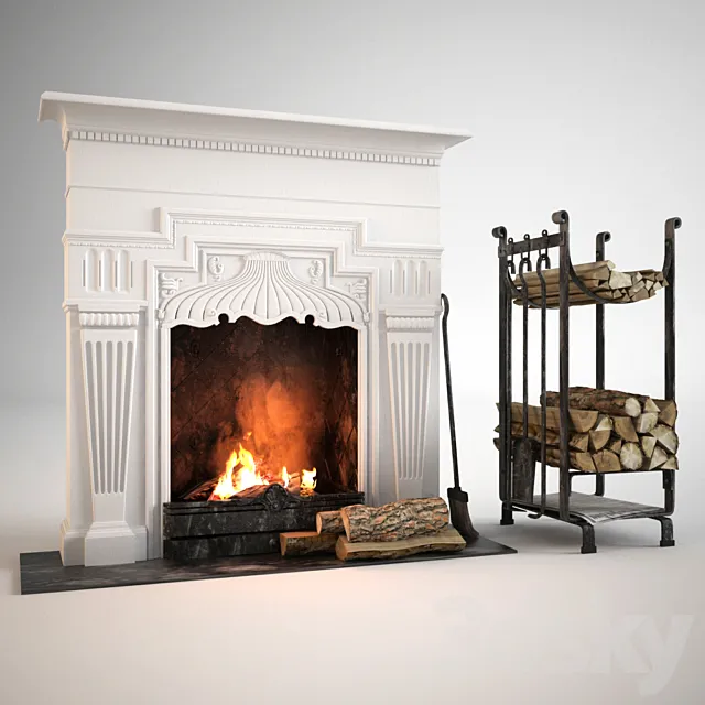 Fireplace. Fireplace Sets 3ds Max